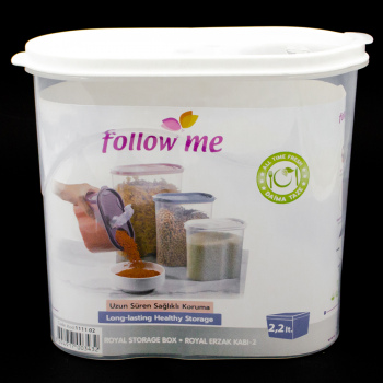 Контейнер для сипучих продуктів Follow Me White 2,2л Контейнер для сипучих продуктів Follow Me White 2,2л