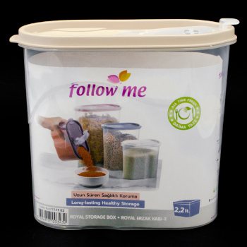 Контейнер для сипучих продуктів Follow Me Beige 2,2л Контейнер для сипучих продуктів Follow Me Beige 2,2л