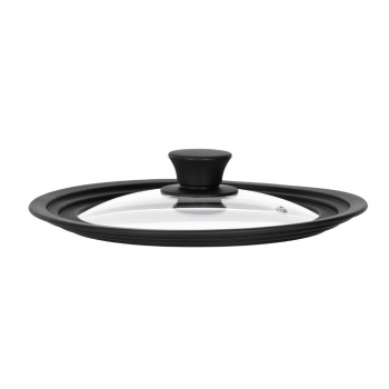 Кришка універсальна ARDESTO Black Mars, Smart, 24х26х28см, термостійке скло, силікон Кришка універсальна ARDESTO Black Mars, Smart, 24х26х28см, термостійке скло, силікон