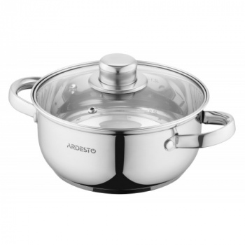 Каструля зі скляною кришкою Ardesto Gemini Gourmet Aosta, 1.8л, нержавіюча сталь Каструля зі скляною кришкою Ardesto Gemini Gourmet Aosta, 1.8л, нержавіюча сталь