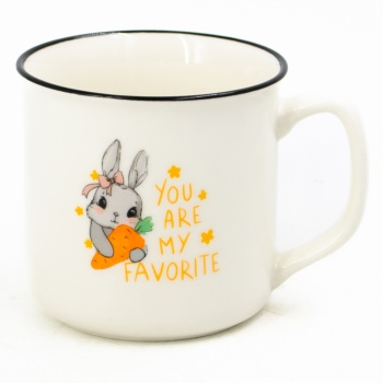 Чашка ARDESTO Cute rabbit, 320мл, порцеляна, білий Чашка ARDESTO Cute rabbit, 320мл, порцеляна, білий