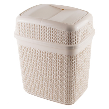 Відро для сміття з поворотною кришкою UCSAN KNIT Creamy 5л
