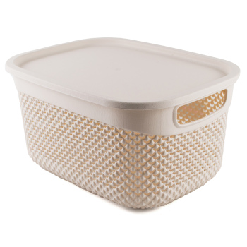 Корзина з кришкою UCSAN DROP Creamy 6,6л