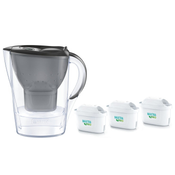 Фільтр-глечик Brita Marella Memo MXPro 2.4л (1.4л очищеної води) + 3 картриджа графіт Фільтр-глечик Brita Marella Memo MXPro 2.4л (1.4л очищеної води) + 3 картриджа графіт