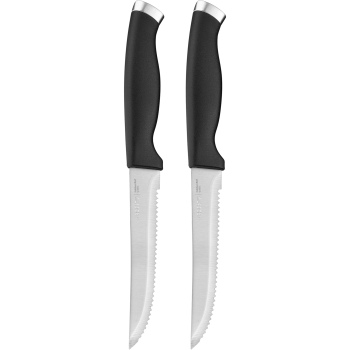 Набір ножів для стейка ARDESTO Gemini Gourmet, 2 предмети, нержавіюча сталь, пластик, чорний Набір ножів для стейка ARDESTO Gemini Gourmet, 2 предмети, нержавіюча сталь, пластик, чорний