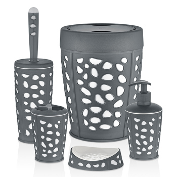 Набір для ванної кімнати 5в1 EmayHome Grey-White Stone