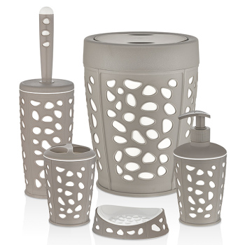 Набір для ванної кімнати 5в1 EmayHome Beige-White Stone