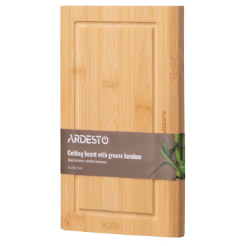Дошка кухонна з жолобом ARDESTO Midori, 25х16х1.5см, бамбук Дошка кухонна з жолобом ARDESTO Midori, 25х16х1.5см, бамбук