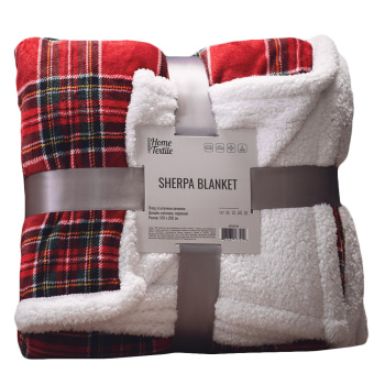 Плед Ardesto Sherpa 160х200см, 100% поліестер, клітинка, червоний Плед Ardesto Sherpa 160х200см, 100% поліестер, клітинка, червоний