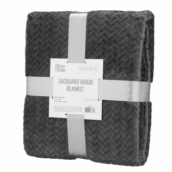 Плед ARDESTO Jacquard Braid 200х220см, 100% поліестер, сірий Плед ARDESTO Jacquard Braid 200х220см, 100% поліестер, сірий