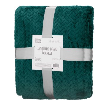 Плед Ardesto Jacquard Braid 160х200см, 100% поліестер, смарагдовий Плед Ardesto Jacquard Braid 160х200см, 100% поліестер, смарагдовий