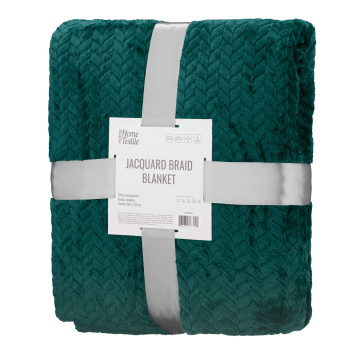Плед Ardesto Jacquard Braid 200х220см, 100% поліестер, смарагдовий Плед Ardesto Jacquard Braid 200х220см, 100% поліестер, смарагдовий