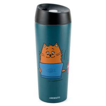 Термочашка ARDESTO Coffee time Red Cat 450 мл AR2645CG Термочашка ARDESTO Coffee time Red Cat 450 мл AR2645CG