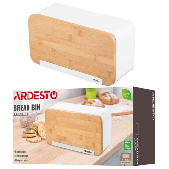 Хлібниця ARDESTO Midori 33х13х18см, метал, бамбук, білий AR0914WB Хлібниця ARDESTO Midori 33х13х18см, метал, бамбук, білий AR0914WB