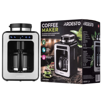 Кавоварка ARDESTO Steel Collection крапельна 0.5л, зерно + мелена, дисплей, сріблясто-чорний Кавоварка ARDESTO Steel Collection крапельна 0.5л, зерно + мелена, дисплей, сріблясто-чорний