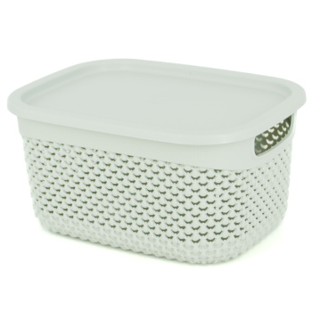 Корзина з кришкою UCSAN DROP White-Grey 6,6л