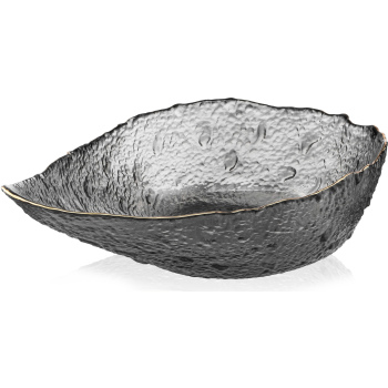 Салатник ARDESTO Leaf, 21.5см, скло, сірий