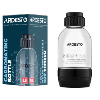 Пляшка для сифону Ardesto 0,6л, пластик, прозорий Пляшка для сифону Ardesto 0,6л, пластик, прозорий