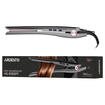 Випрямляч ARDESTO Pink Touch, 32Вт, 110-200C, кераміка, сірий+рожевий Випрямляч ARDESTO Pink Touch, 32Вт, 110-200C, кераміка, сірий+рожевий