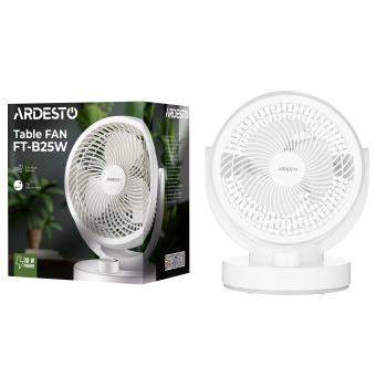 Вентилятор ARDESTO FT-B25W настільний, 15см, 30Вт, білий Вентилятор ARDESTO FT-B25W настільний, 15см, 30Вт, білий