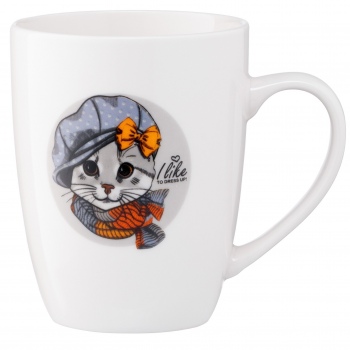 Чашка Ardesto Lovely cat 320мл біла AR3464 Чашка Ardesto Lovely cat 320мл біла AR3464