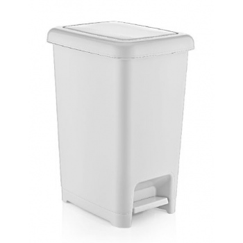 Відро для сміття з педаллю DUNYA Slim 25л 250x350x440 мм білий арт.01043