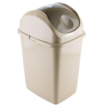 Відро для сміття з поворотною кришкою DÜNYA Slim Beige 50л
