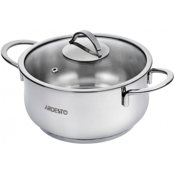 Каструля зі скляною кришкою ARDESTO Black Mars, 2.3л, нержавіюча сталь Каструля зі скляною кришкою ARDESTO Black Mars, 2.3л, нержавіюча сталь