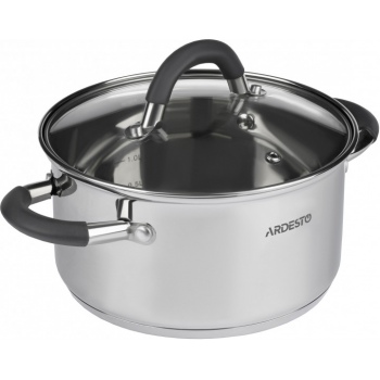 Каструля зі скляною кришкою ARDESTO Gemini Salerno, 2.3л, нержавіюча сталь, силікон Каструля зі скляною кришкою ARDESTO Gemini Salerno, 2.3л, нержавіюча сталь, силікон