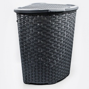 Кутова корзина для білизни DÜNYA Grey Rotang 52л