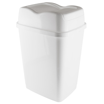 Відро для сміття з поворотною кришкою DÜNYA Light White 50л