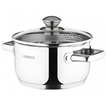 Каструля зі скляною кришкою та зливом Ardesto Gemini Lecco, 2.5л, нержавіюча сталь Каструля зі скляною кришкою та зливом Ardesto Gemini Lecco, 2.5л, нержавіюча сталь